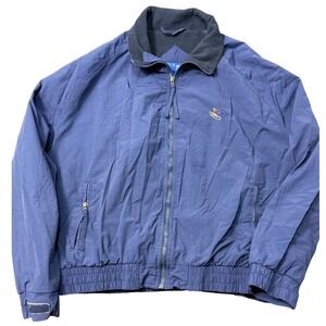 Harris Teeter Jacket Adult Large Blue Long Sleeve Zip Fleece Lined Ukrop's